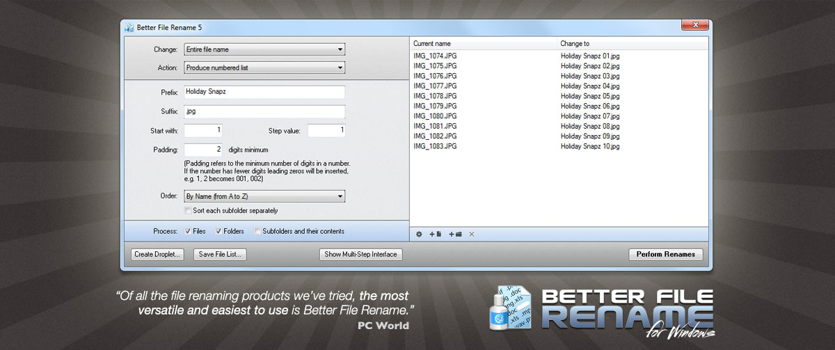 File is good. Easy file Renamer. Rename Expert