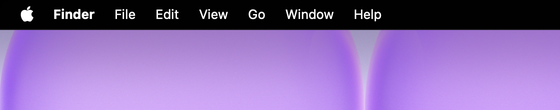 The same menu bar and wallpaper with a solid black menu bar from Boring Old Menu Bar