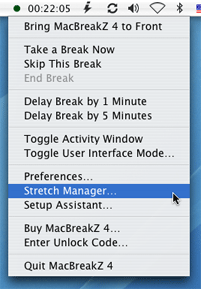 osx stretch manager menu