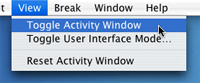 Toggle mouse and keyboard monitoring window